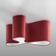 Mooie design-plafondlamp Mugello, rood-wit