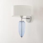 Wandlamp show Ogiva met glaselement blauw