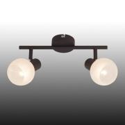 Plafondlamp Gabon in bruin en wit, 2-l.