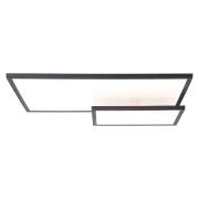 LED plafondlamp Bility, rechthoekig, zwart frame