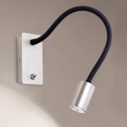 LED wandlamp Kurt nikkel-mat met flexibele arm