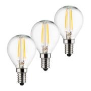 LED druppellamp E14 4W 2.700K filament 3per set