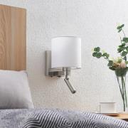 Lucande wandlamp Brinja met leeslamp, wit