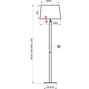 Aluminor Quatro Up vloerlamp ebbenhout/chroom