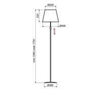 Aluminor Store vloerlamp, alu/rood