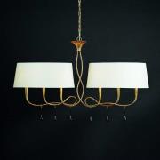 Hanglamp Paola 6-lamps in goud en crème