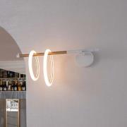 LED wandlamp Ulaop, twee ringen, links, wit