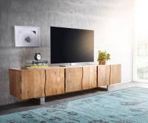 DELIFE TV-meubel Live-Edge 220 cm massief acacia natuur 6 deuren