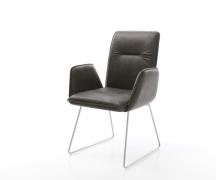 DELIFE Eetkamerstoel Vinja-Flex microvelours antraciet vintage slipfra...