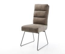 DELIFE Eetkamerstoel Pela-Flex microvelours taupe vintage slipframe zw...