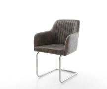 DELIFE Sledemodel Greg-Flex microvelours grijs antiek sledemodel rond ...