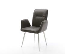 DELIFE Eetkamerstoel Vinja-Flex microvelours antraciet vintage 4-poot ...