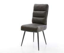 DELIFE Eetkamerstoel Pela-Flex microvelours antraciet vintage 4-poot c...