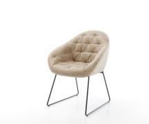 DELIFE Eetkamerstoel Gaio-Flex microvelours beige vintage slipframe zw...