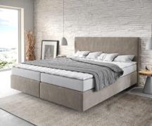 DELIFE Boxspring-bed Dream-Well 180x200 cm Beige Microvezel stof