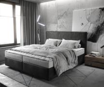 DELIFE Boxspring-bed Dream-Well 160x200 cm Antraciet Vintage Microveze...