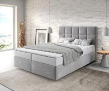 DELIFE Boxspringbed Dream-Fine 140x200 microvezel grijs