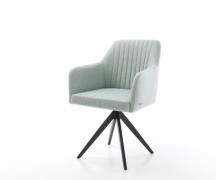 DELIFE Eetkamerstoel Greg-Flex stripes mint kruisframe hoekig zwart po...