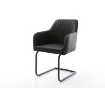 DELIFE Sledemodel Greg-Flex echt leer zwart sledemodel rond zwart pock...