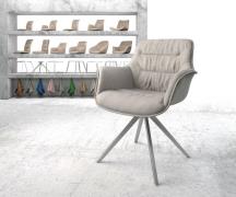 DELIFE Draaistoel Kaira-Flex stripes lichtgrijs kruisframe hoekig roes...