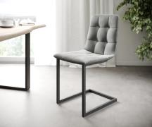 DELIFE Set-van-4-Eetkamerstoel Caro-Adesso lichtgrijs fluweel sledemod...
