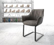 DELIFE Sledemodel Keila-Flex met armleuning microvelours antraciet vin...