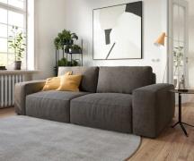 DELIFE Big-Sofa Lanzo L 260x110 cm microvezel kaki bruin