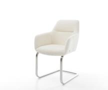 DELIFE Sledemodel Pejo-Flex bouclé wit sledemodel vlak roestvrij staal...