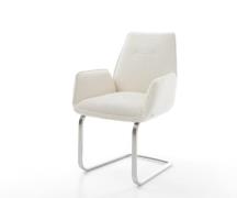 DELIFE Sledemodel Zoa-Flex bouclé wit sledemodel vlak roestvrij staal ...