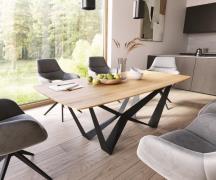 DELIFE Eettafel Edge Boot 200x100 eiken natuur Spider staal  zwart  Sc...