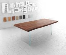 DELIFE Eettafel Edge 200x100cm XL acacia bruin verre Live-Edge