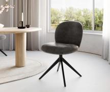 DELIFE Draaistoel Nube-Flex microvelours antraciet vintage kruisframe ...