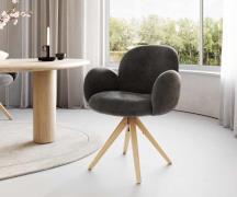 DELIFE Draaistoel Nube-Flex met armleuning microvelours antraciet vint...