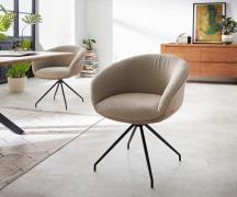 DELIFE Draaistoel Vinka-Flex met armleuning materiaalmix mud kruisfram...