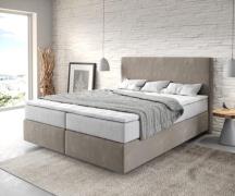 DELIFE Boxspringbed Dream-Well 160x200 cm Microvezel Beige met TFK Mat...