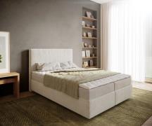 DELIFE Boxspringbed Dream-Well 140x200 cm Bouclé Crème-Wit met Matras ...