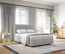 DELIFE Boxspringbed Dream-Well 140x200 cm Cord Zilvergrijs met Matras ...