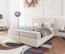 DELIFE Boxspringbed Dream-Well 160x200 cm Cord Beige met Matras en Top...