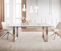 DELIFE Eetkamertafel Edge 200x100 keramiek Calacatta Luxe wit-goud-gri...