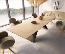 DELIFE Eetkamertafel Edge 300x100 keramiek Laminam® Sabbia eiken kleur...