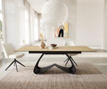 DELIFE Eetkamertafel Edge 180-220x100 keramiek Laminam® Sabbia eiken k...