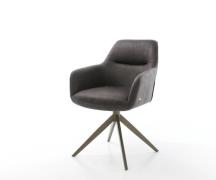 DELIFE Draaistoel Pejo-Flex microvelours antraciet vintage kruisframe ...