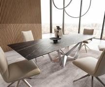 DELIFE Eetkamertafel Edge 200-300x100 keramiek Laminam®Noir Desir brui...