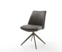 DELIFE Draaistoel Elso-Flex microvelours antraciet vintage kruisframe ...