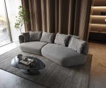 DELIFE Sofa Roya 320x140 cm microvezel grijs