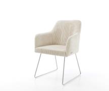 DELIFE Eetkamerstoel Greg-Flex koord beige slipframe roestvrij staal p...