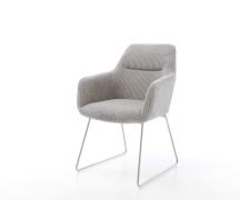 DELIFE Eetkamerstoel Pejo-Flex koord zilver grijs slipframe roestvrij ...