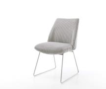 DELIFE Eetkamerstoel Elso-Flex koord zilver grijs slipframe roestvrij ...