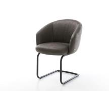 DELIFE Sledemodel Caja-Flex met armleuning microvelours antraciet vint...