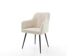 DELIFE Eetkamerstoel Greg-Flex koord beige 4-poot conisch zwart pocket...